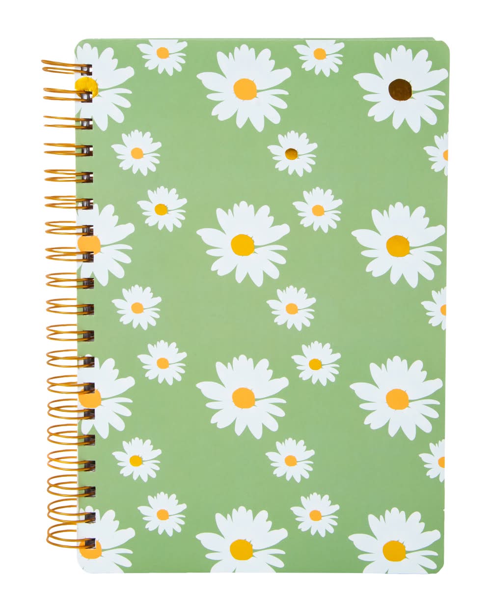 Twin Wire Notebook 7.3in x 9.9in Green Floral