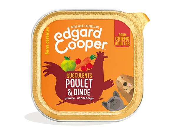 Edgard Cooper - Pâté pour chiens pomme et dinde (pomme-canneberge)