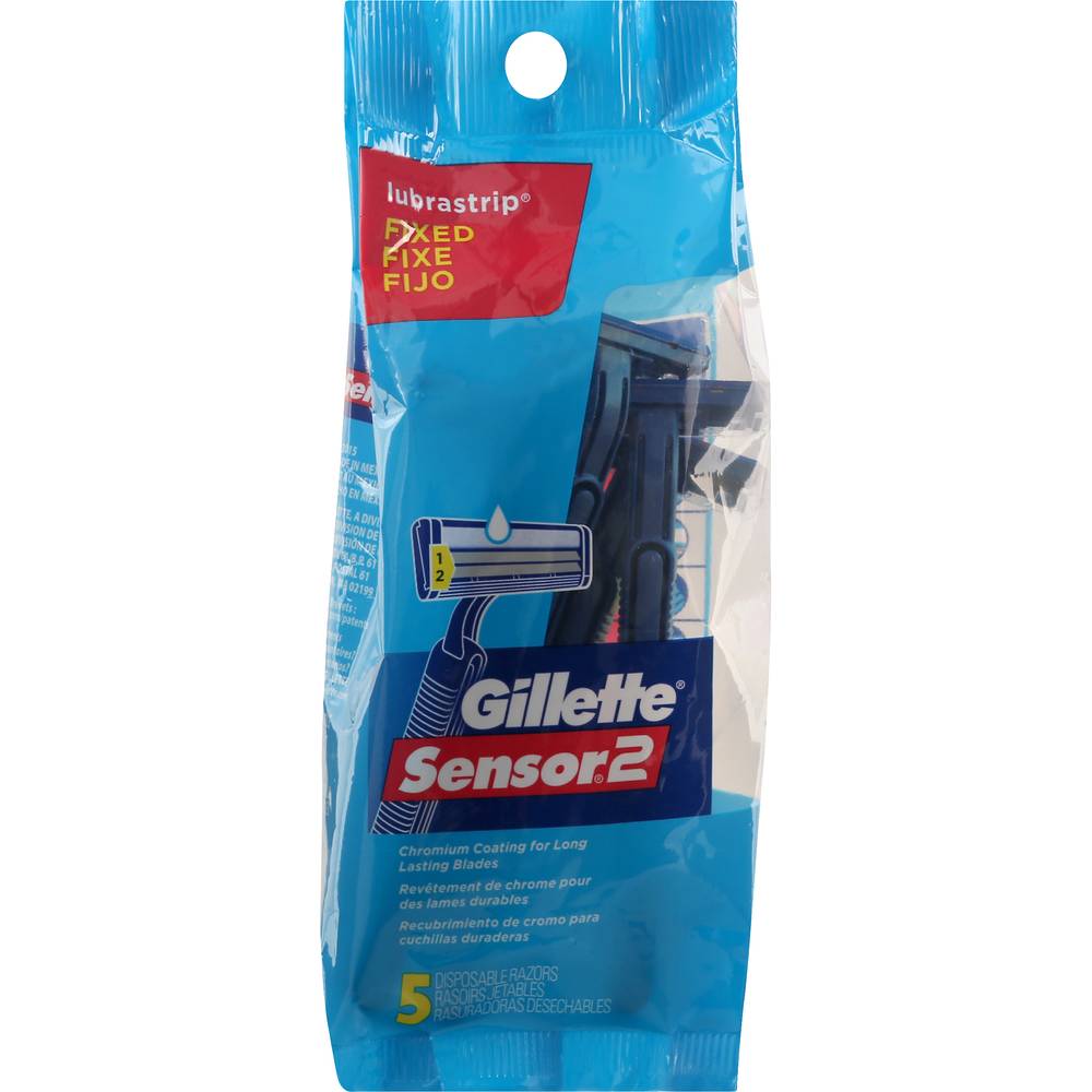 Gillette Sensor 2 Lubrastrip Disposable Razors (5 ct)