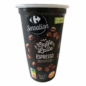 Café latte espresso Carrefour Sensation sin gluten 250 ml.