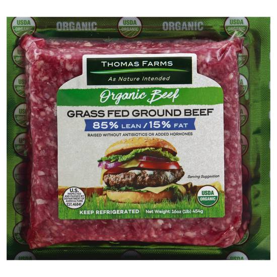 Thomas Farms Grass Fed 85% Lean Ground Beef (16 oz)