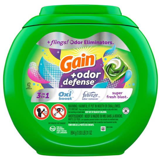 Gain + Odor Defense 3 in 1 Detergent