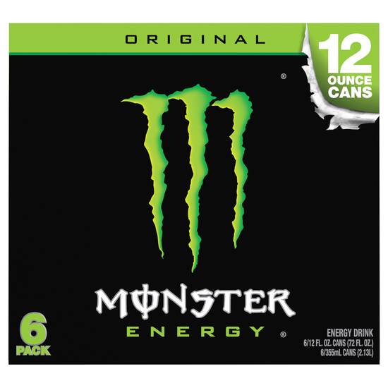 Monster Original Energy Drink Cans (6 ct, 12 fl oz)