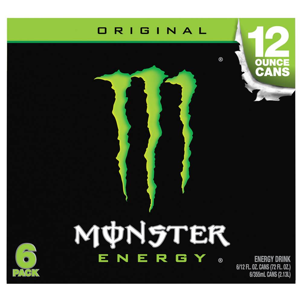 Monster Energy Original Energy Drink Cans (6 x 12 fl oz)