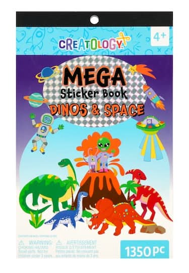 Creatology Dinos & Space Mega Sticker Book, 6" x 9.5" (1350 ct)