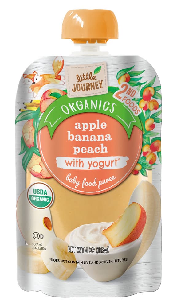 Little Journey Organics Yogurt Baby Food Puree, Apple Banana Peach, Stage 2 (4 oz)