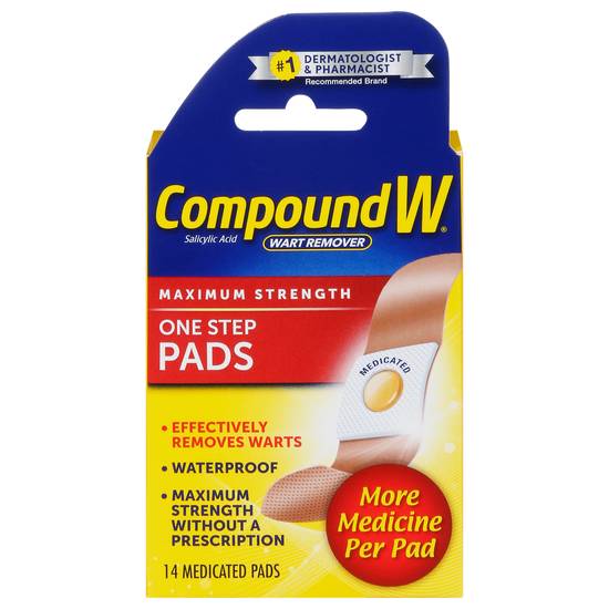 Compound W One Step Pads Maximum Strength Wart Remover (14 ct)