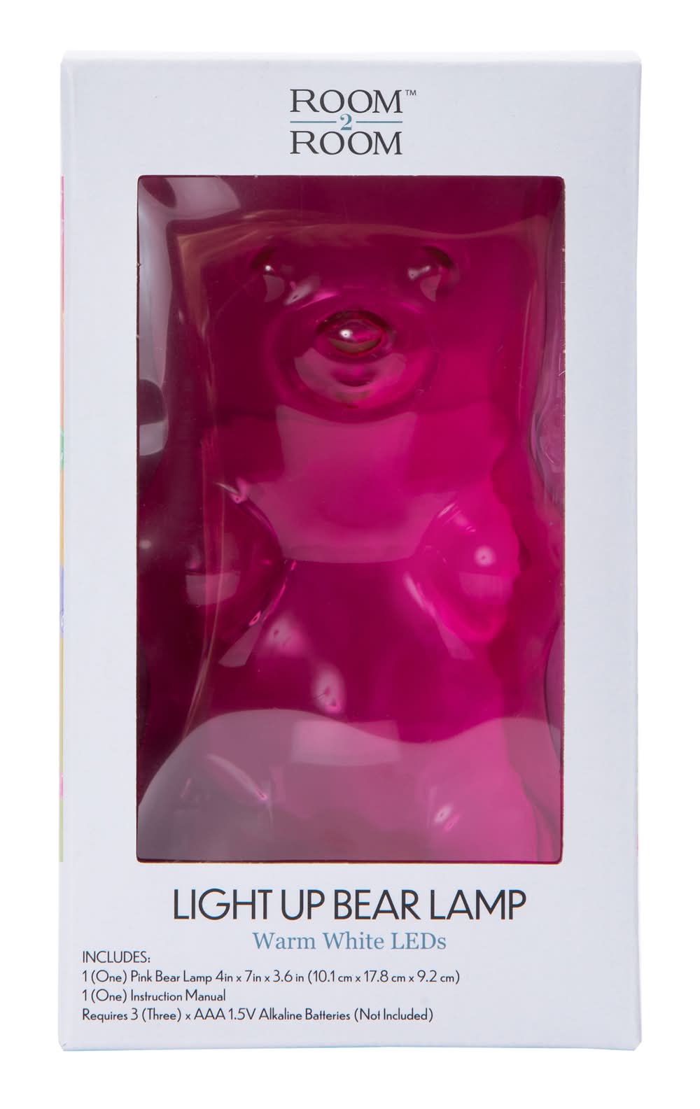 Light-Up Bear Lamp 4in x 7in Pink
