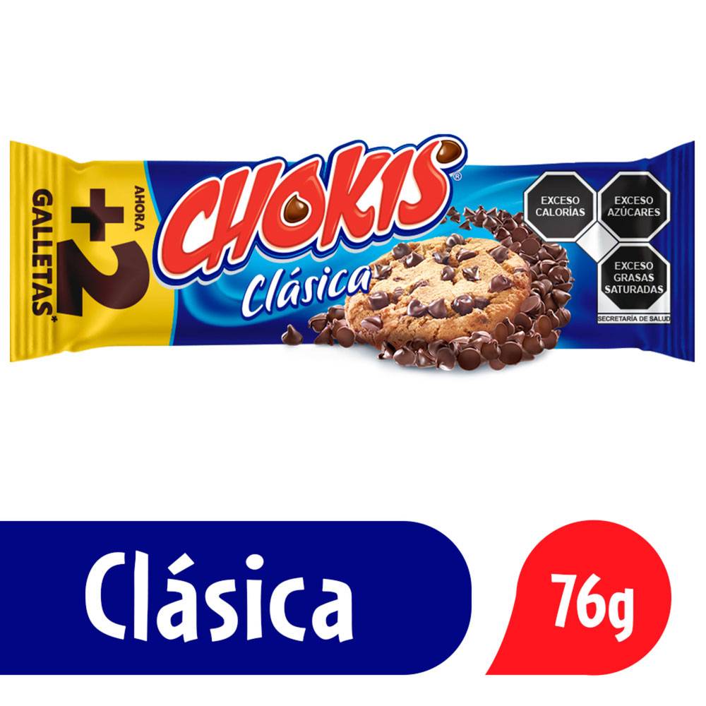 Chokis galletas con chispas de chocolate clásica (bolsa 76 g)