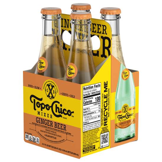 Topo Chico Mixer Ginger Beer (4 pack, 7.1 fl oz)
