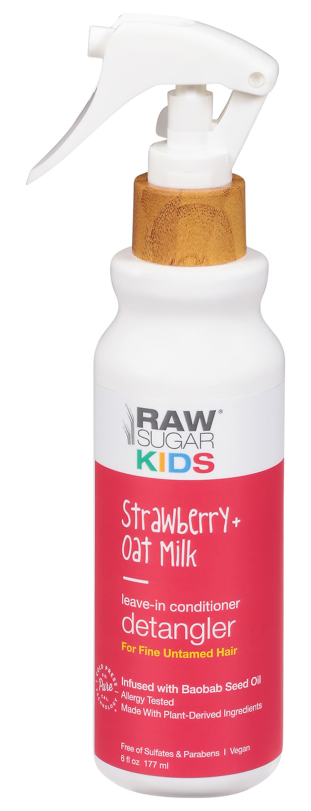 Raw Sugar Kids Detangler Strawberry + Oat Milk Leave-In Conditioner (6 fl oz)