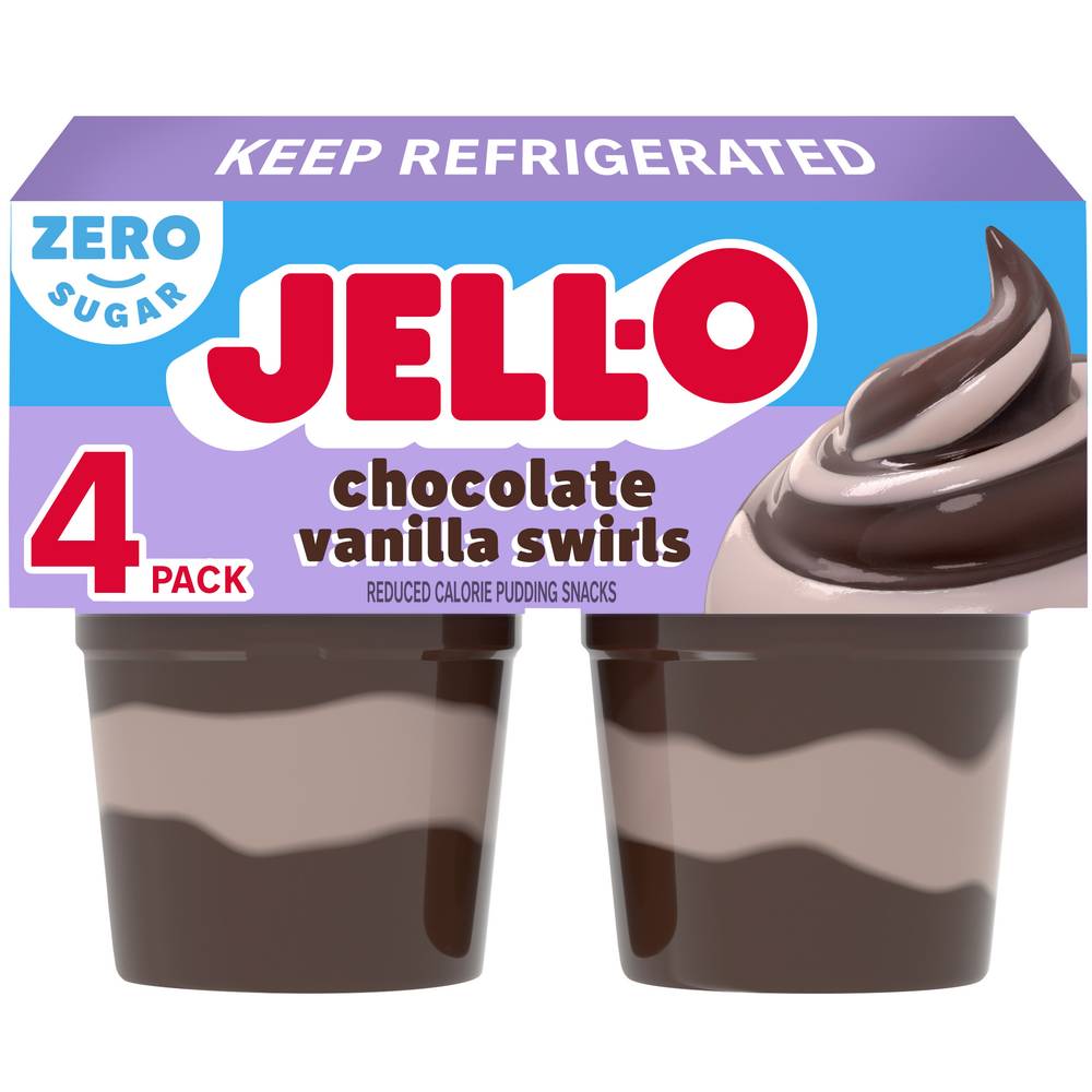 Jell-O Sugar Free Chocolate Vanilla Swirl Pudding Snacks (4 ct)