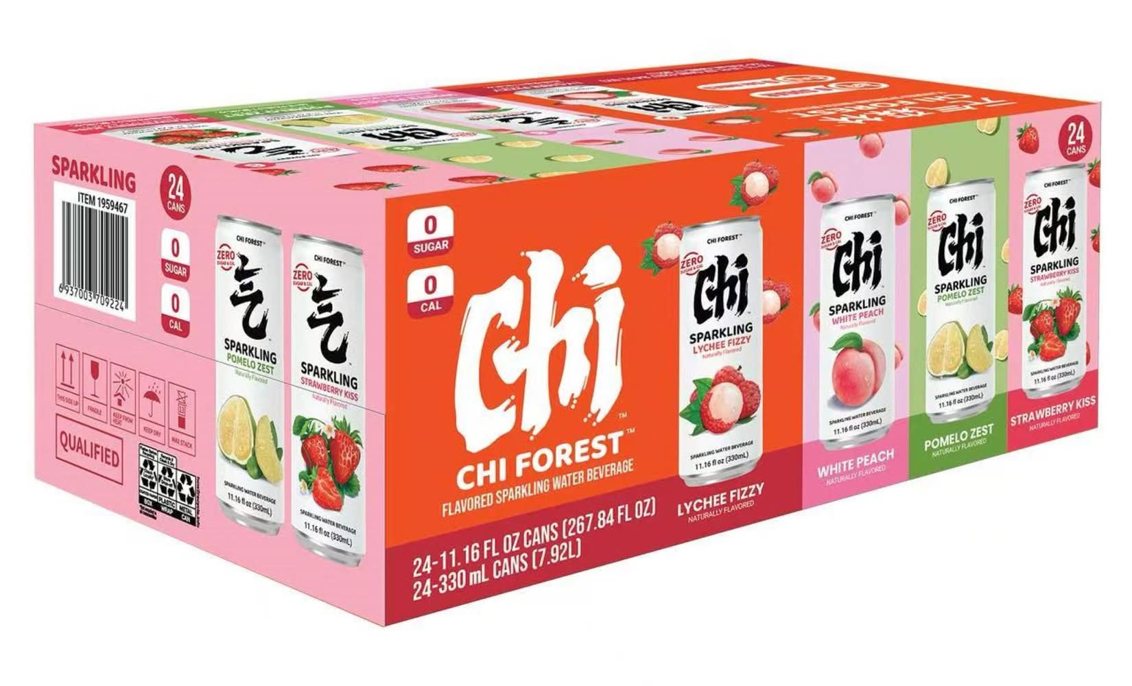 Chi Forrest Sparkling Water Beverage Variety pack, Assorted (24 x 11.16 fl oz)
