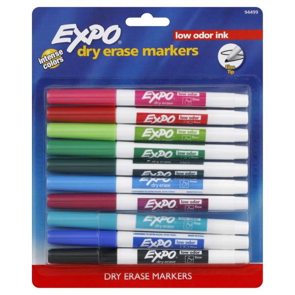 Expo Dry Erase Markers Low Odor Intense Ink 94499, Multicolor (10 ct)