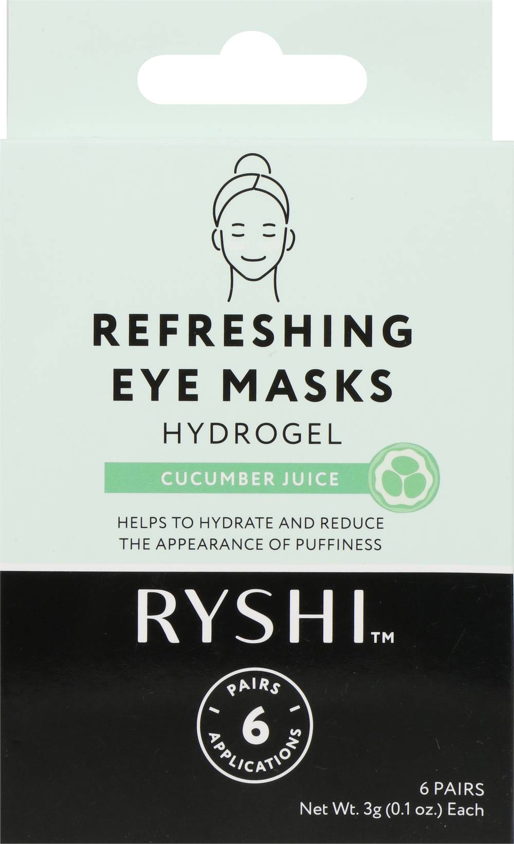 Ryshi Hydrogel Refreshing Eye Mask (6 ct) (cucumber)