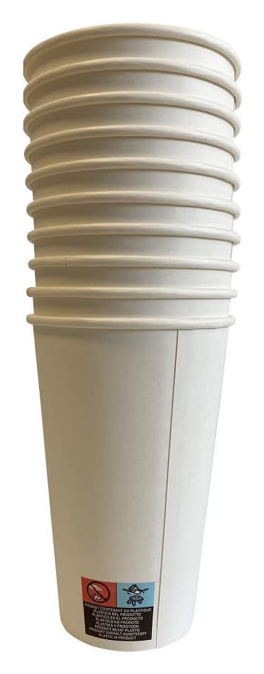 Carrefour Home - Gobelets en carton 470 ml, blanc (10)