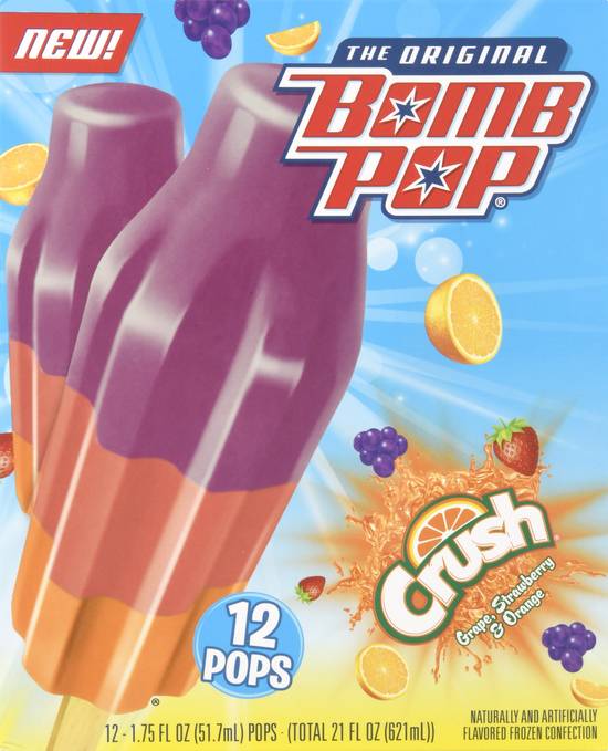 Bomb Pop Grape Strawberry & Orange Crush Ice Pops ( 12 ct)