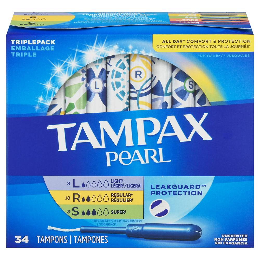 Tampax Triple pack Unscented Tampons (6.4 oz, 34 ct)