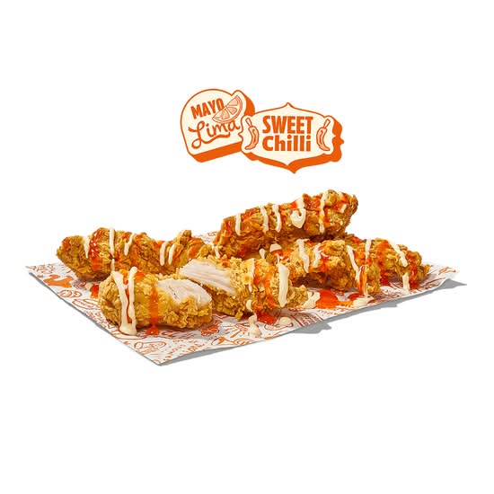 5 Tiras con salsa Mayo Lima & Sweet Chilli