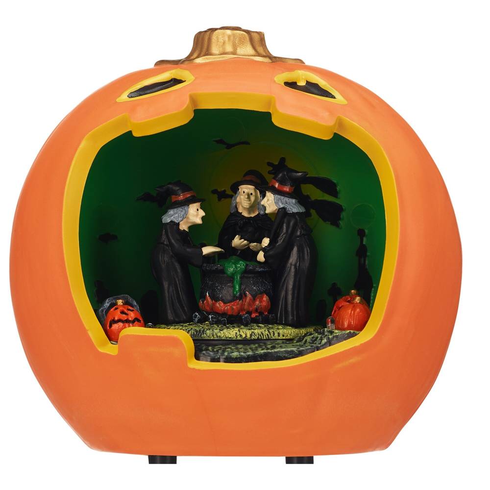 Spooky Village Animated LED Pumpkin Scene, Assorted