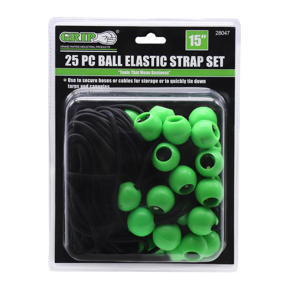 Grip-on Tools 25 PC 15 IN BALL ELASTIC CORD SET | 28047