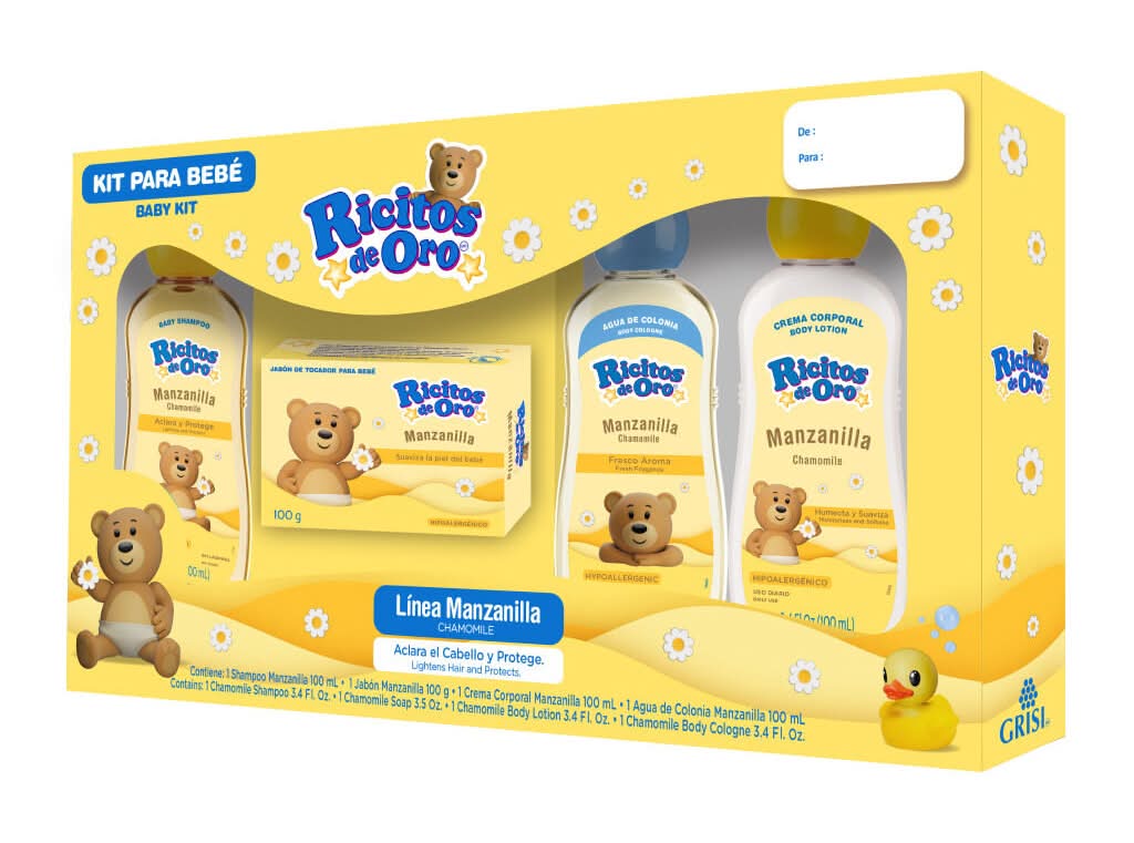 Ricitos de Oro · Kit para bebé línea manzanilla (4 )