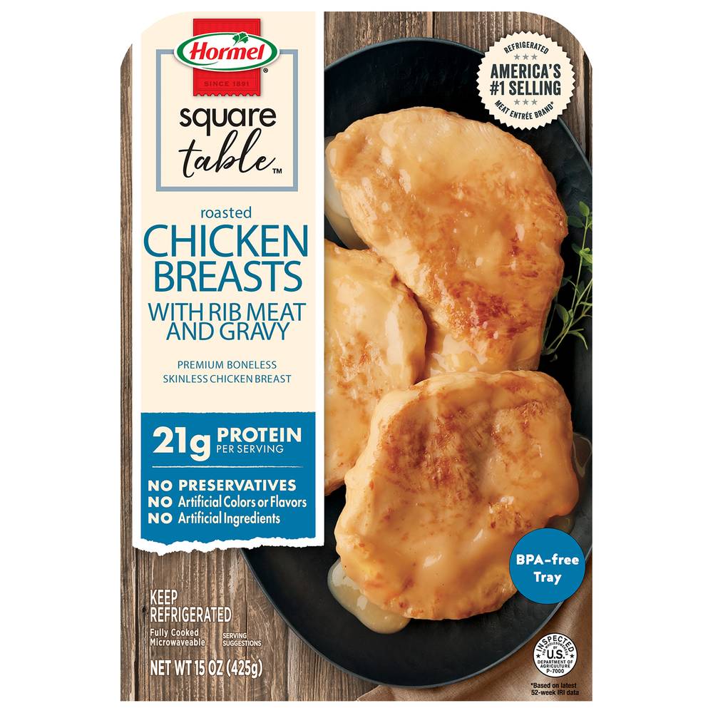 Hormel Square Table Roasted Chicken Breasts With Rib Meat and Gravy