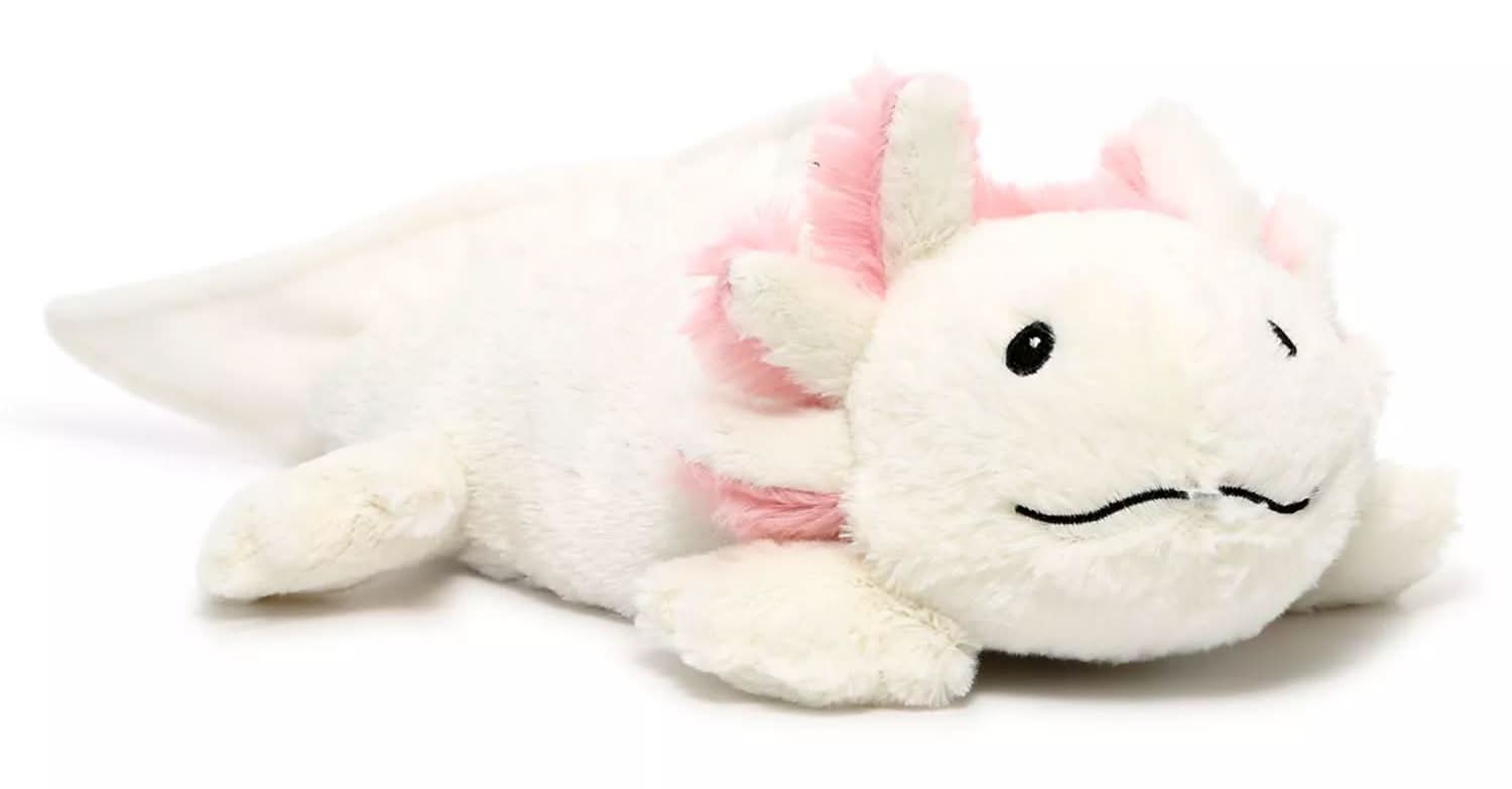 Warmies Axolotl Warming Stuffed Animal (White/Pink One Size)