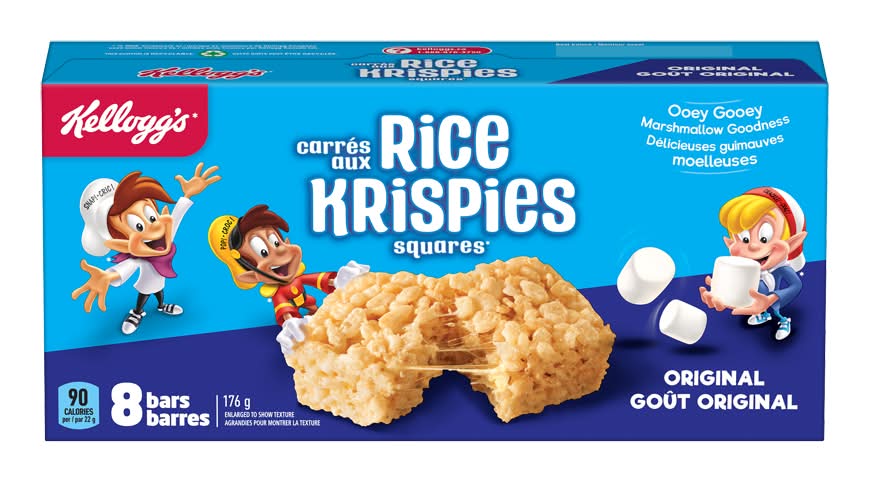 Rice krispies barres de céréales carrées - square cereal bars (8 unités) (original)