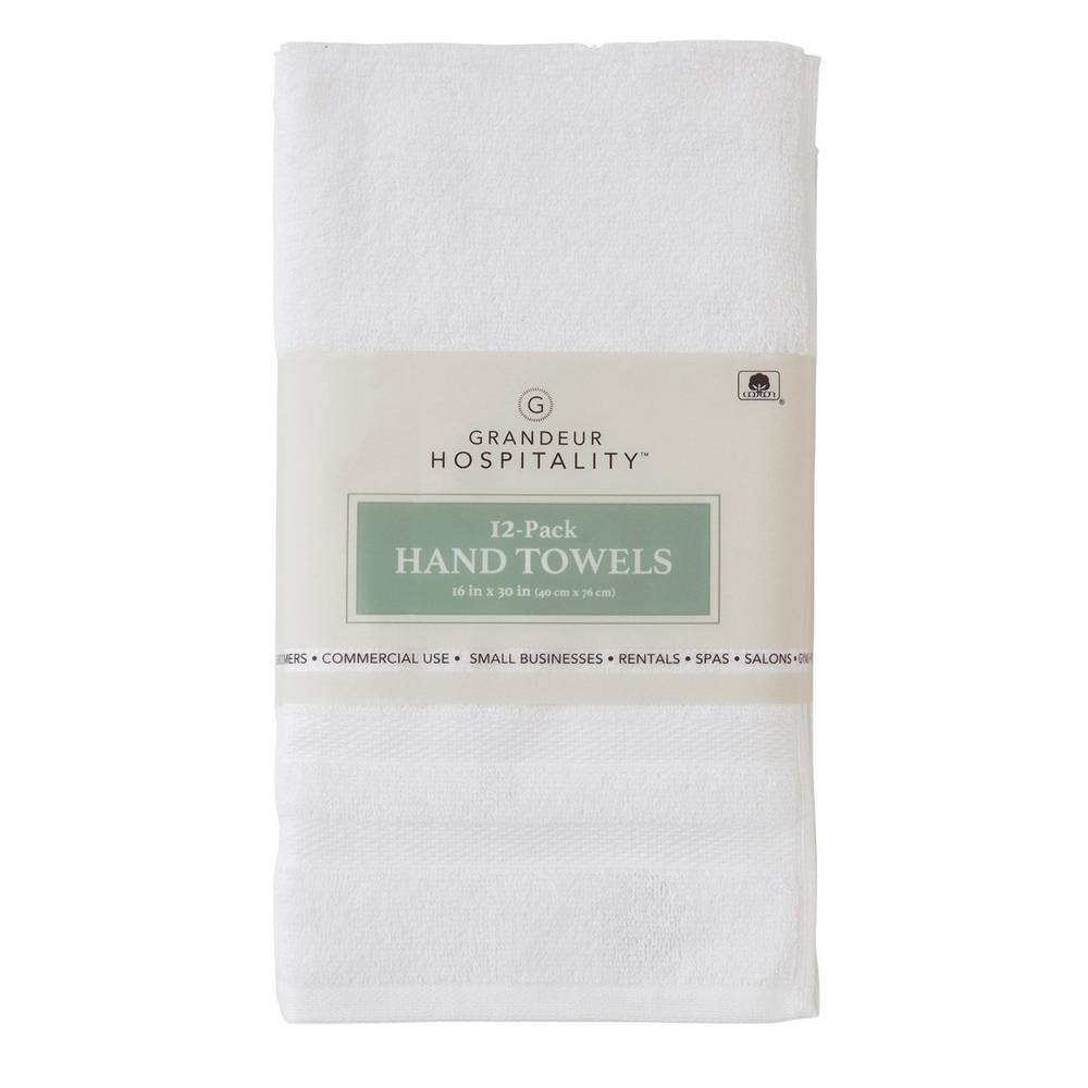 Grandeur Hospitality Hand Towels (16 in x 30 in/white)