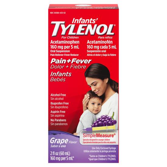 Infants' Tylenol Grape Flavor Pain & Fever Relief Acetaminophen Liquid Medicine