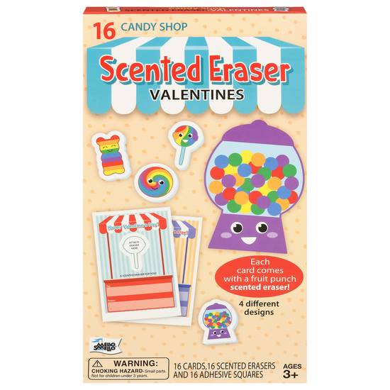 Mello Smello Scented Eraser Valentines Candy Shop Cards