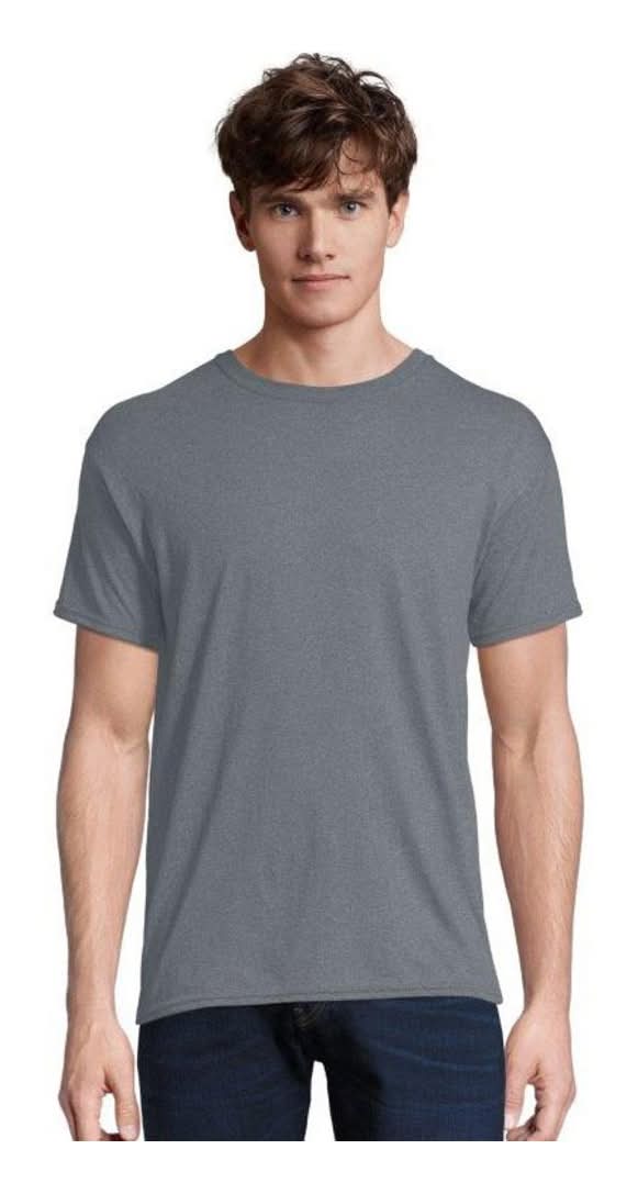 Hanes Wicking Short Sleeve T-Shirt, Men, M, Gray