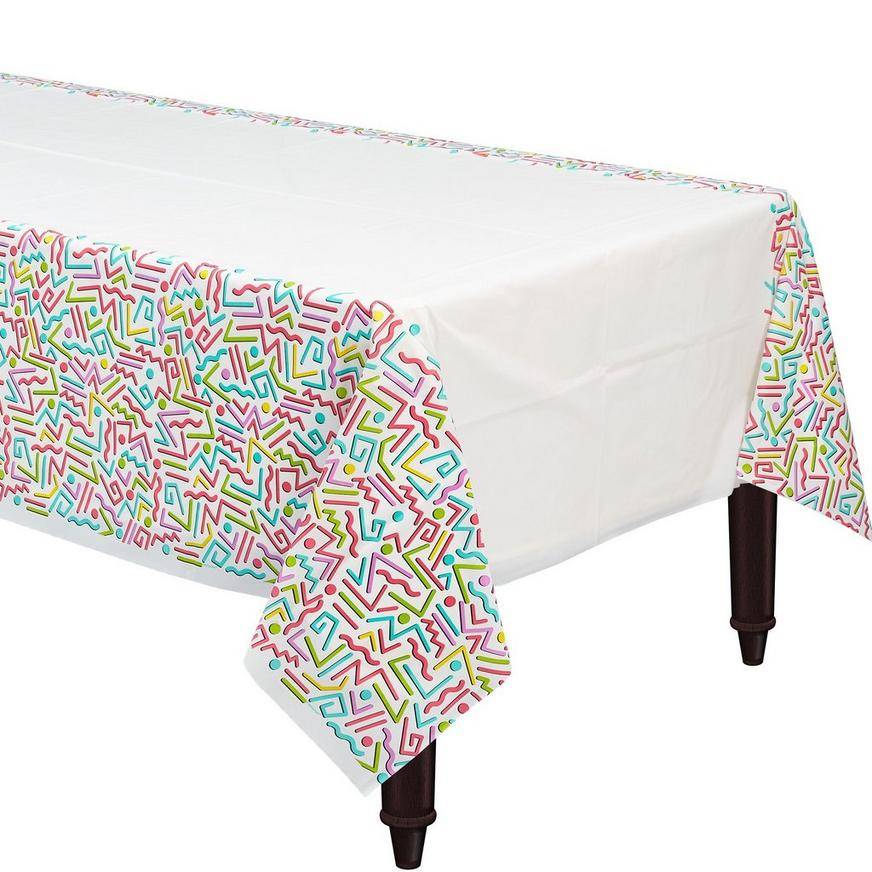 Party City Awesome 80s Table Cover (size 54" x 102")