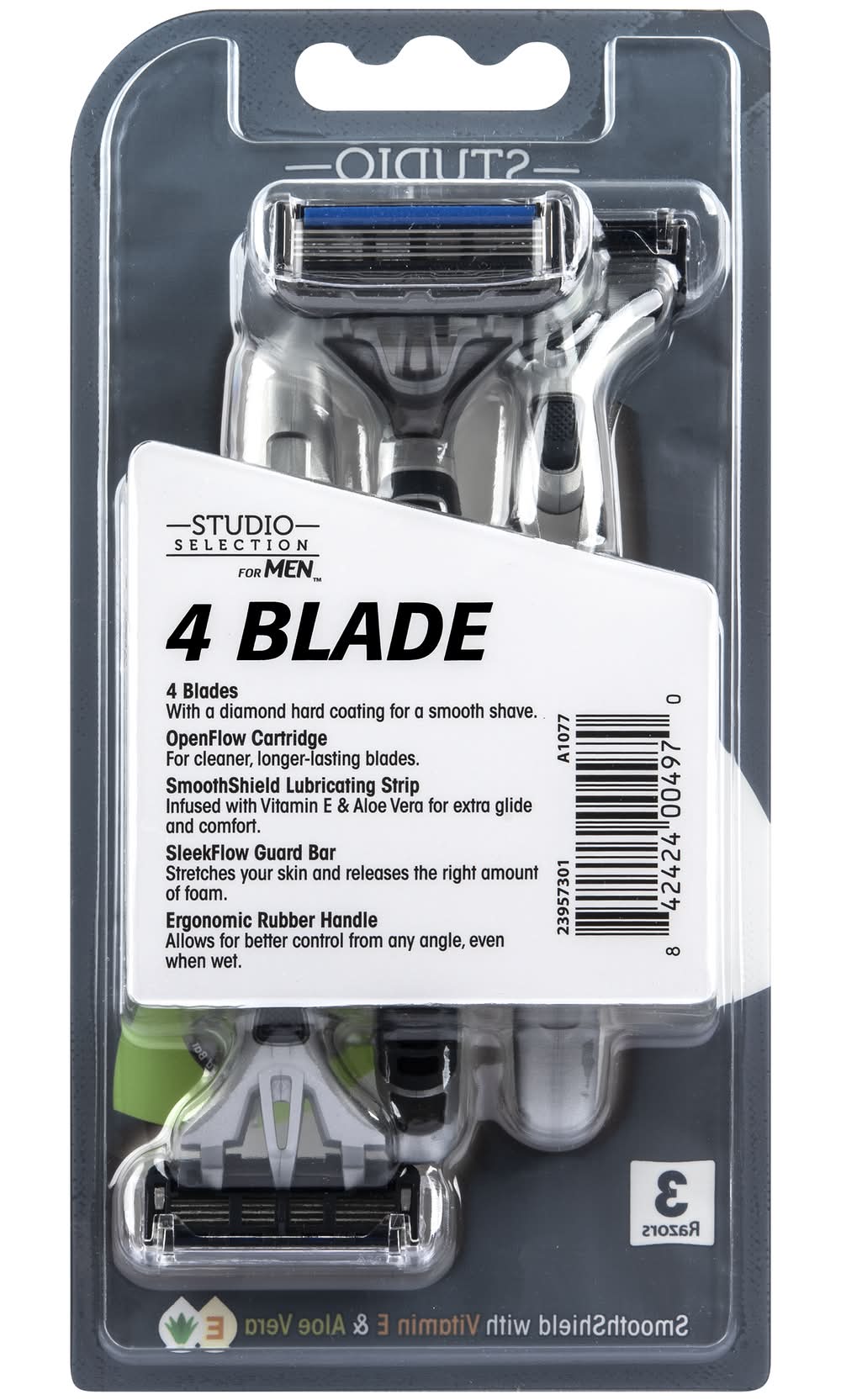 Dollar General - Studio Selection 4 Blade Sensitive Razors (3 ct ...