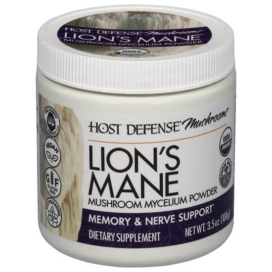 Host Defense Organic Lion's Mane Mushroom Mycelium Powder
