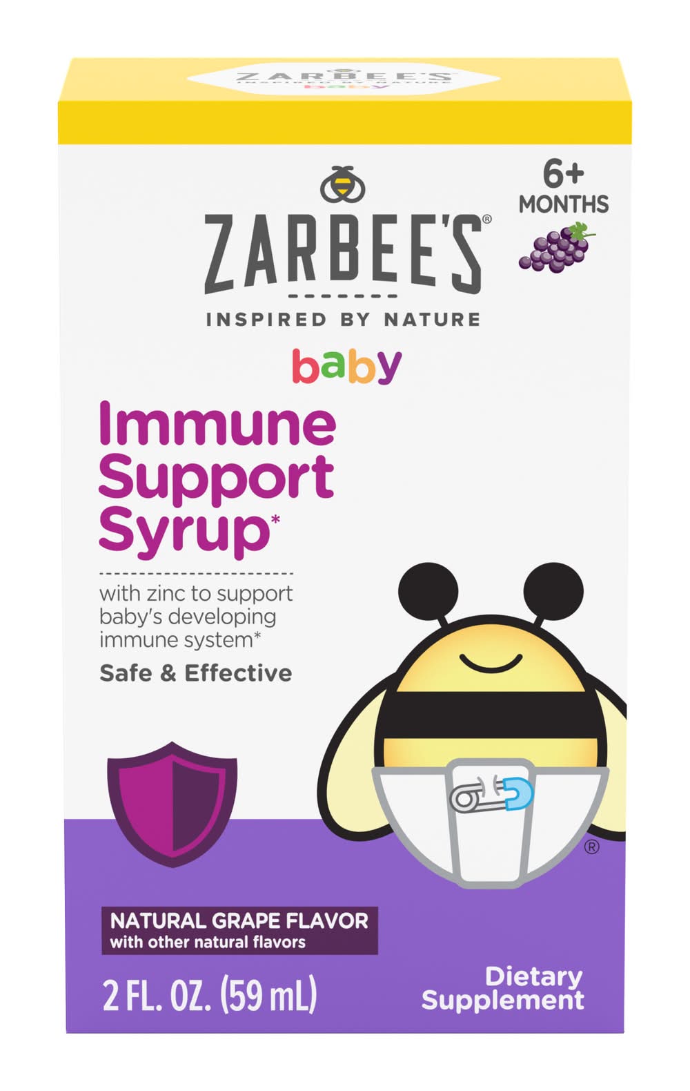 Zarbee's Natural Grape 6+ Months Baby Immune Support Drops (2 fl oz)