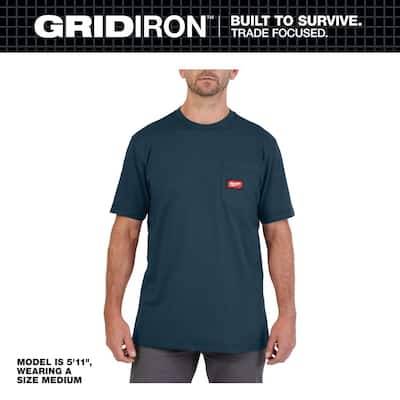 Milwaukee Men'S X-Large Blue Gridiron Cotton/Polyester Short-Sleeve Pocket T-Shirt