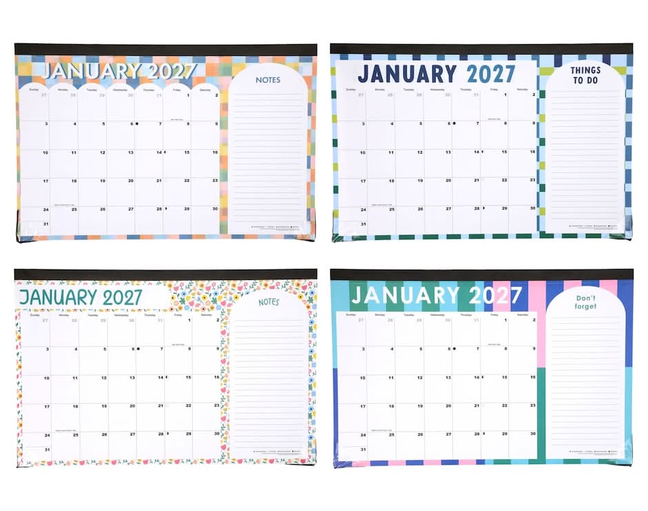 Jot Assorted Designs Desk Calendar 2027