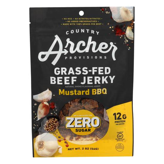 Country Archer Zero Sugar Grass-Fed Mustard Bbq Beef Jerky