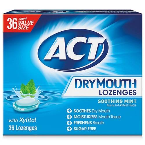 ACT Dry Mouth Lozenges with Xylitol Mint - 36.0 ea