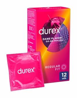 Preservativos con puntos y estrías Dame Placer Durex 12 ud.