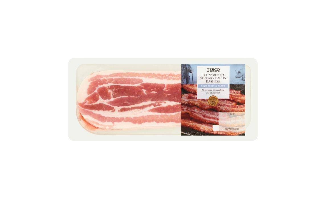 Tesco 14 Unsmoked Streaky Bacon Rashers 300g (407773)