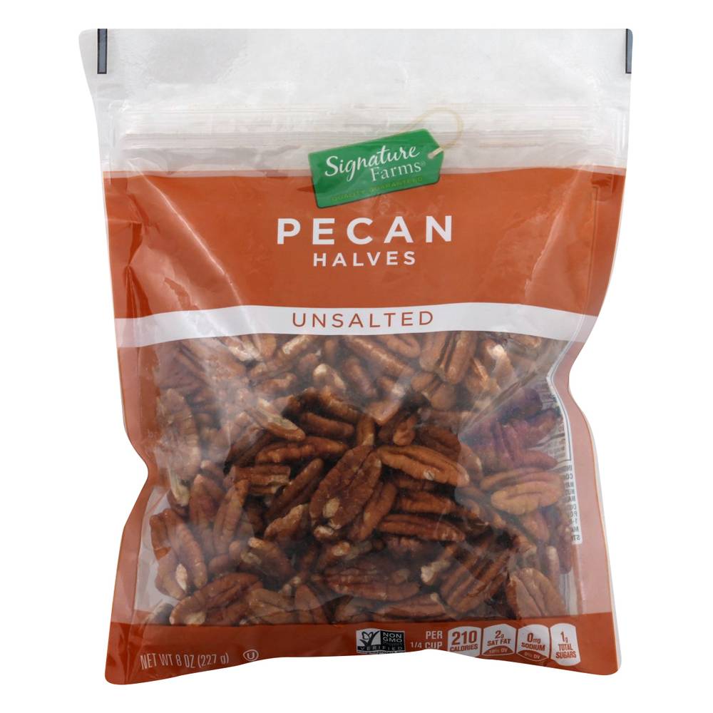 Signature Farms Unsalted Pecan Halves (8 oz)