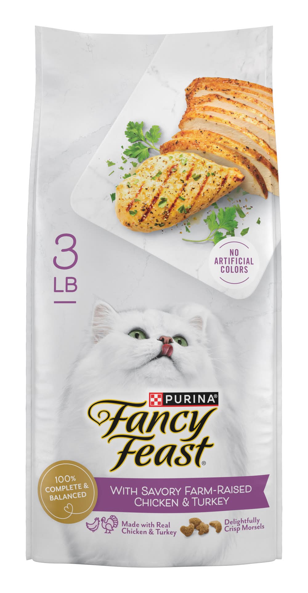 Purina Fancy Feast With Savory Farm Raised Dry Cat Food, Chicken & Turkey (3 lbs)