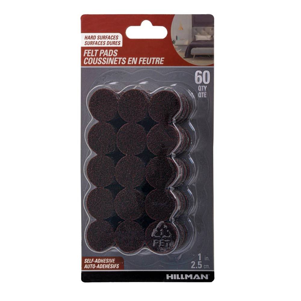 Hardware Essentials Felt Pads Brown 1"