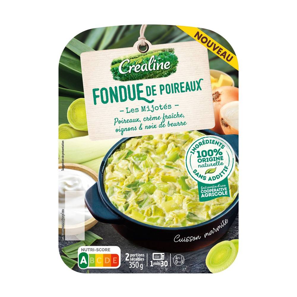 Créaline - Fondue de poireaux mijotés