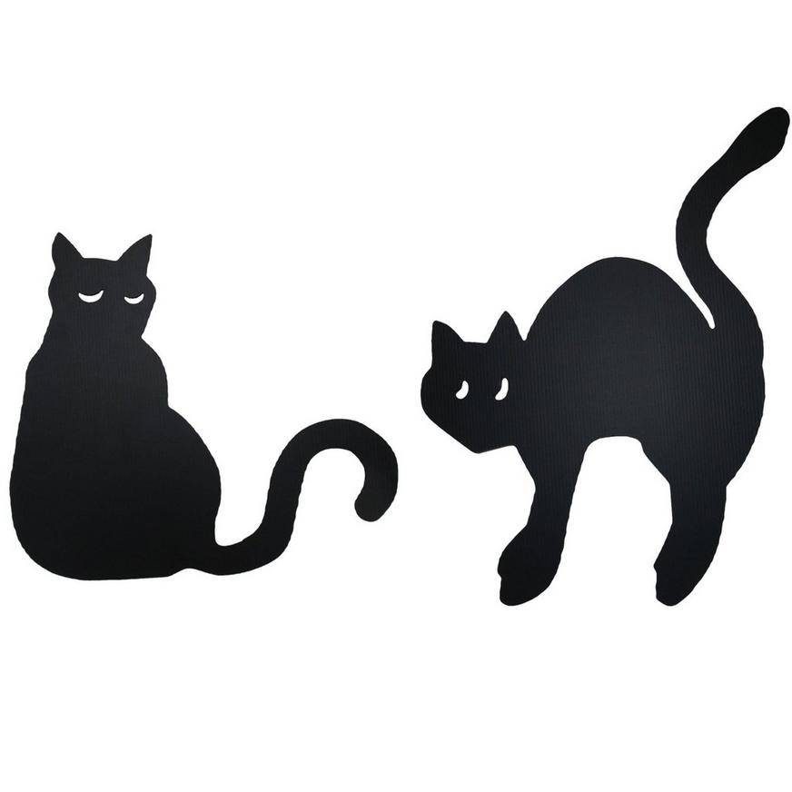 Party City Cat Silhouettes Halloween Decorations, Black (2 ct)