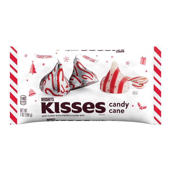 Order HERSHEY'S KISSES Candy Cane Mint with Stripes and Candy Bits Candy, Christmas, 7 oz, Bag food online from CVS store, PEARLAND on bringmethat.com