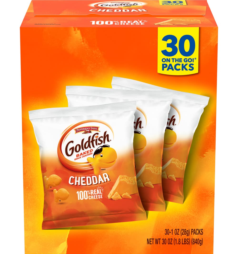 Pepperidge Farm Baked Snack Crackers, Cheddar (30 x 1 oz)